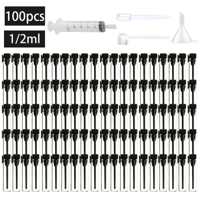 Perfume Fragrance Gallon - 100/300PCS+4 accessories 1/2ml clear glass perfume